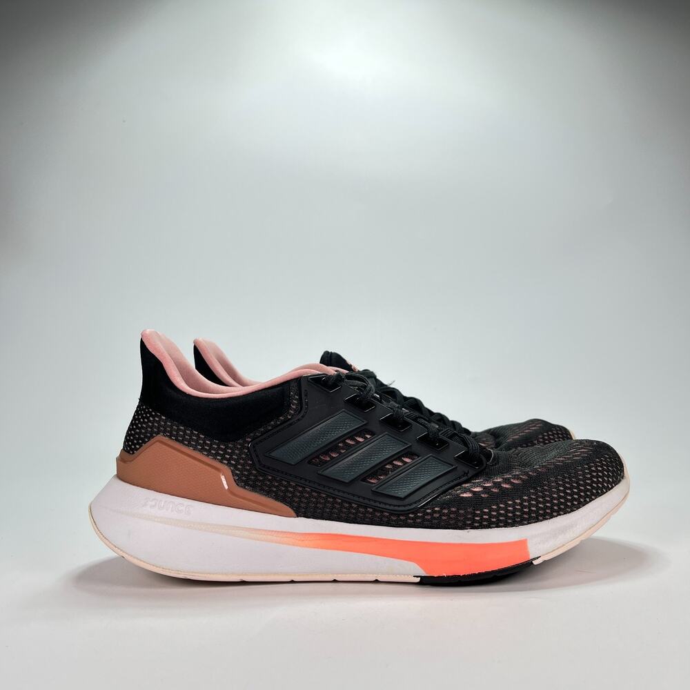 Adidas EQ21 Run Black Pink Lace Up Running Shoes GZ0589 Womens Size 11 Men's 9.5